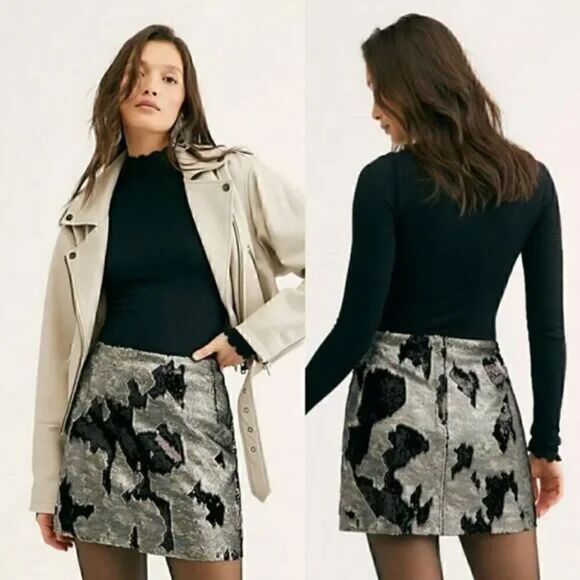 Free People Dresses & Skirts - Free People Skinny Sequins Mini Skirt